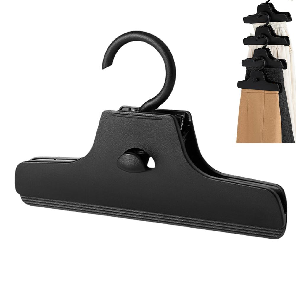 Вешалки-прищепки для юбок противоскользящие без следов с силиконовым слоем высокая грузоподъемность экономия места многофункциональные чёрный 1090₽