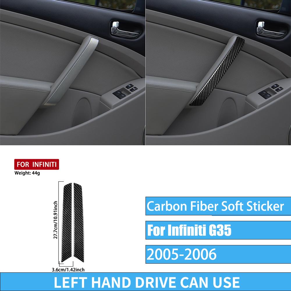 Real Carbon Fiber Car Accessories Dashboard Gear Shift Decorative Trim Cover Soft Sticker For Infiniti G35 V35 CV35 2005-2006