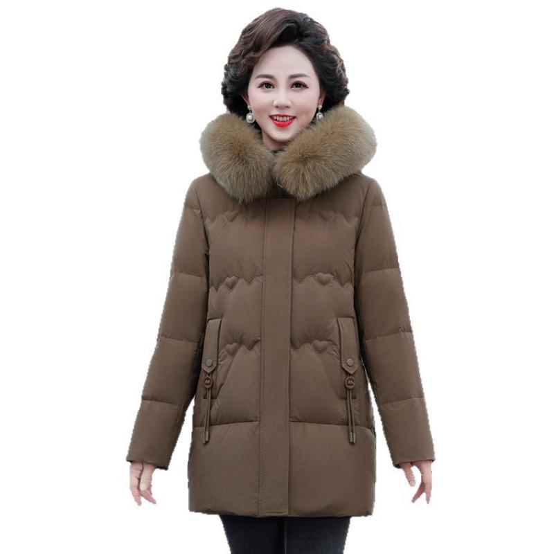Padded Mother's New Thickened Medium and Long Winter Padded Clothes, Winter Coats, Medium and Old Padded Jackets, Women's Clothing