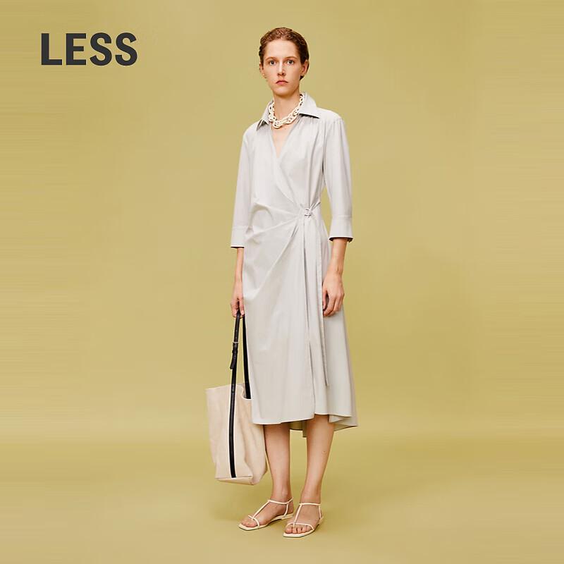 

LESS 2024 Spring Tie-Waist Casual Long Sleeve Dress XL