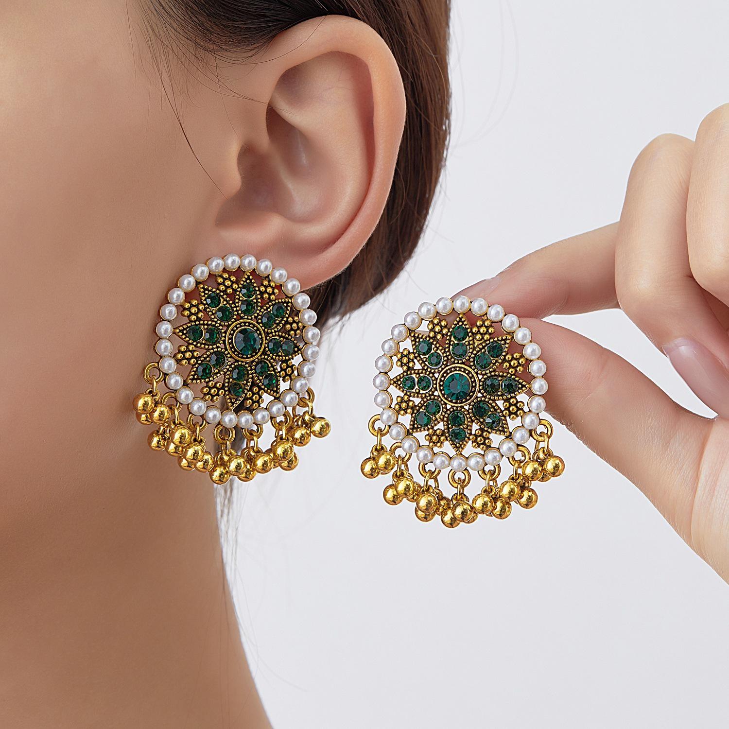 Boho Tassel Stud Earrings: Classic Ethnic Style for Women, European-American Cross-border Long Earrings, Perfect for Exotic Bohemian Vacations