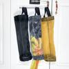 Kitchen Trash Bags Holder Mesh Dispenser Storage Bag Garbage Bags Foldable Hanging Mesh Garbage Bag Organizer For Home Kitchen Supplies