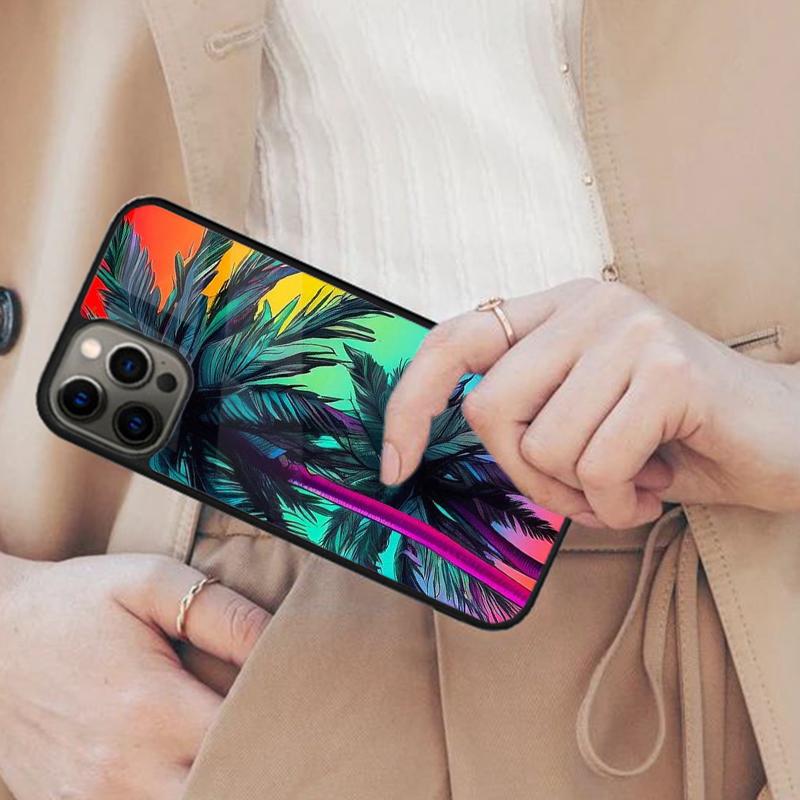 

Retrowave Neon Palms Tree Magnetic Phone Case For APPLE iPhone 17 Air 16 14 13 12 Pro Max 15 Plus Wireless Charge MagSafe Cover iPhone 13mini