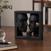 Abstract Face Decor 3D Printed Double Sculpture Modern Side Ornament Stable Base Ornament Artistic Matte Black Human Statue for Desk Decoration