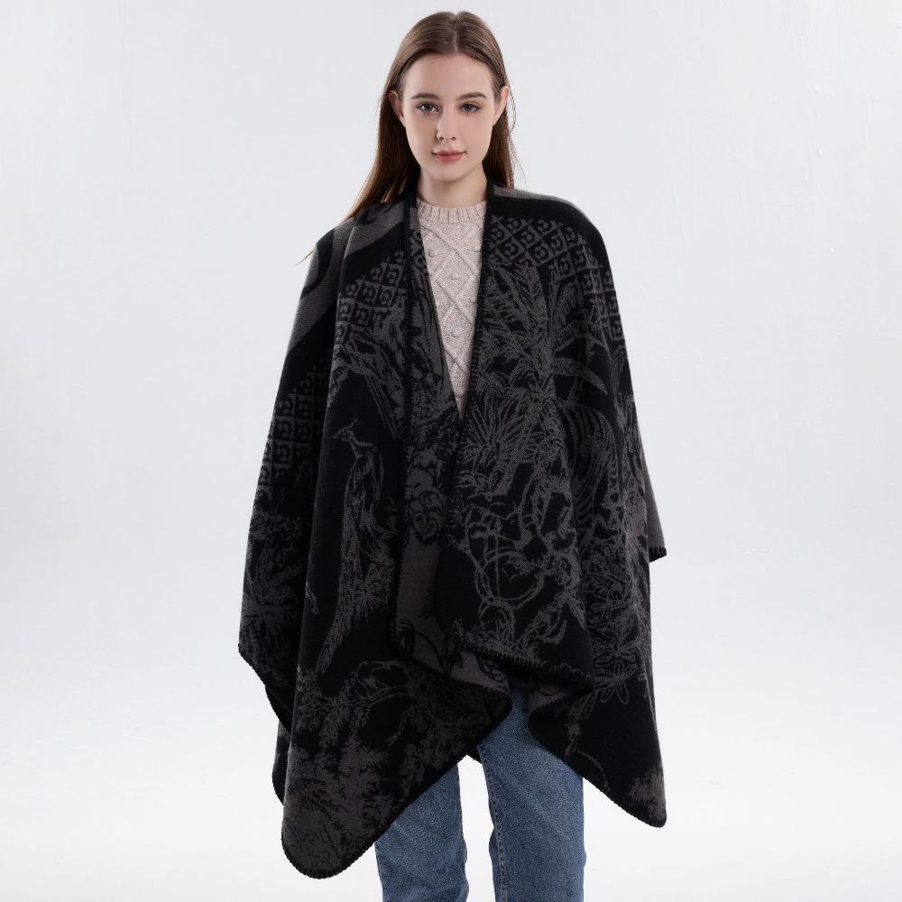 

Thicken Fleece Shawl Vintage Plush Wraps Scarf Womens Cloak Cardigan Wedding Party 1