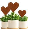 3pcs Heart Garden Stakes Weatherproof Metal Art Iron Stakes for Enhancing Garden Pathway and Outdoor Space Ornament