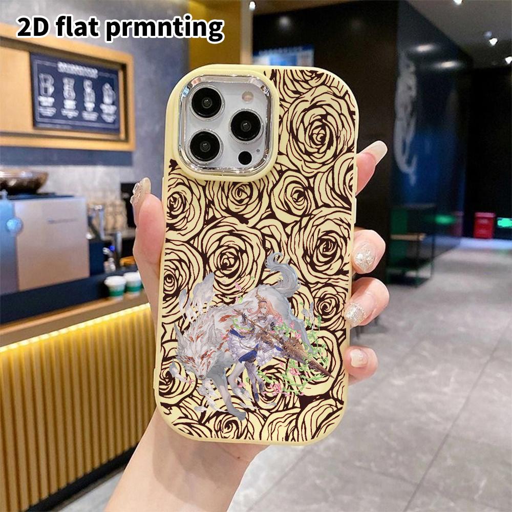 Phone Case: 2D Flat Design Suitable for iPhone 18 17 16 15 14 13 Pro Protective Case, Couple Style, Wolf and Girl, Christmas and Halloween Gift