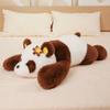 Cute Flower Giant Panda Doll Plush Toy Lying Down Black and White Panda Doll Girl Sleeping Soothing Rag Doll