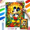 Stained Glass Mickey Oil Art Painting Kit Home Wall Decor Handmade Gift for Adults Living Room Bedroom Office Art Crafts 130
