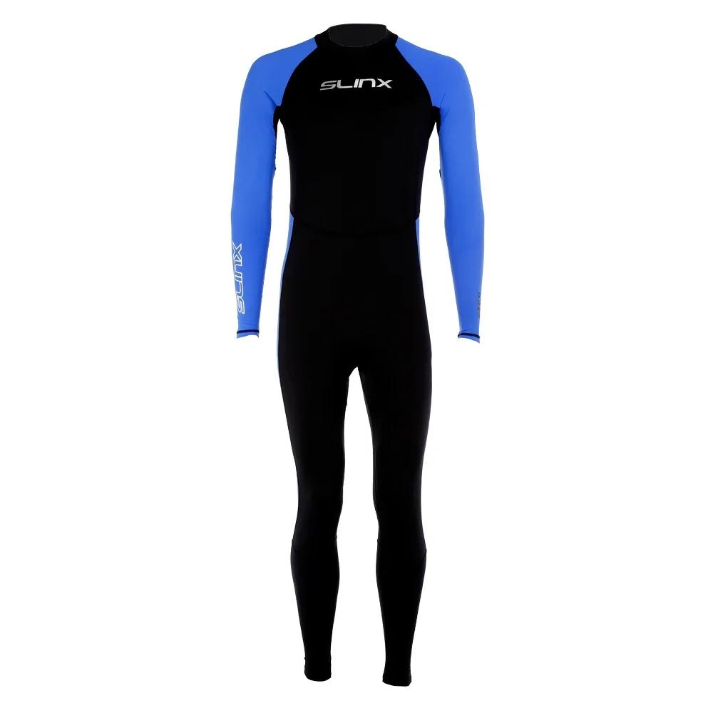 Men s One-piece Rash Guard Suit UV Protection Surfing Quick-dry Swimming  Full Body S синий
