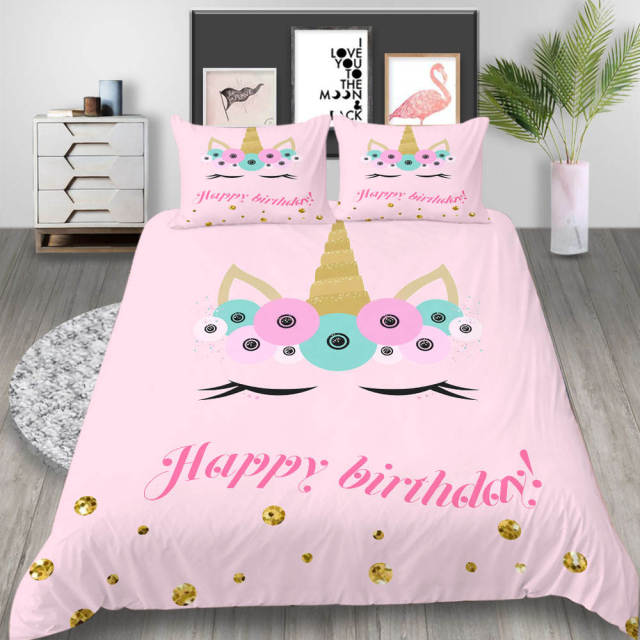 pink unicorn bedding