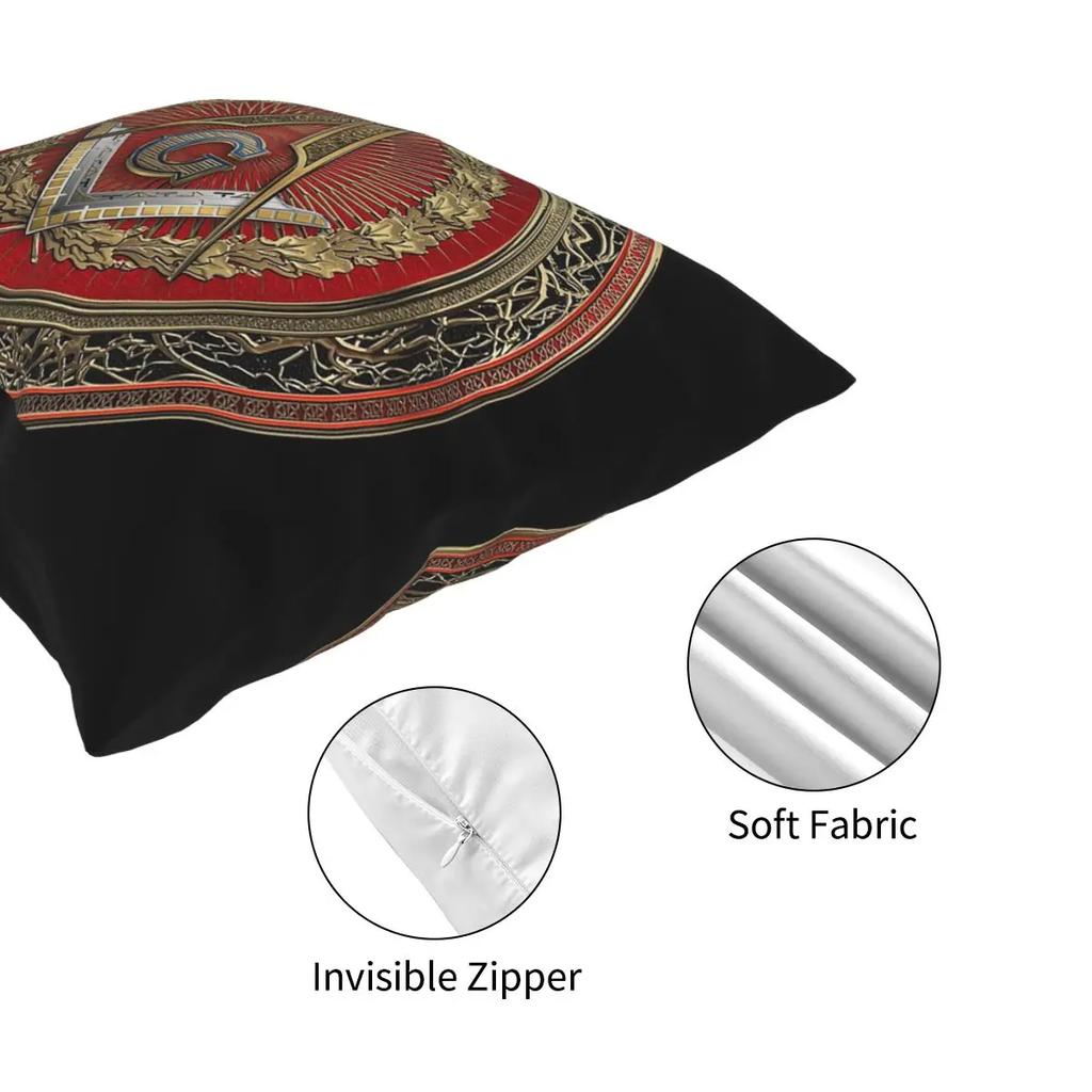 Masonic Symbols Square Pillow Case Cushions for Sofa 3rd Degree Mason Silver Jewel Master Custom Pillowcover Home Decor