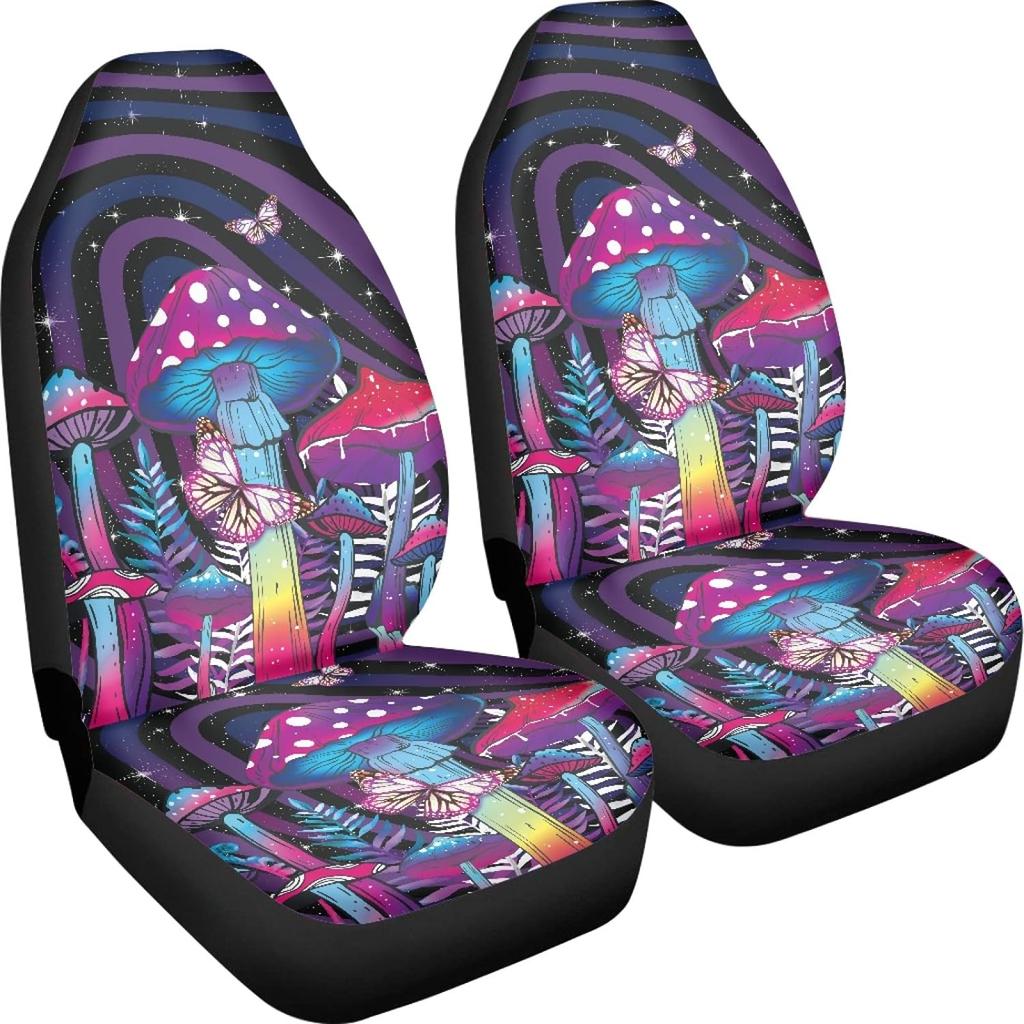 Witch Mushroom Car Seat Cover Protector Front Seat Cover Suv Car Full Set For Women Bucket Seat Cover Blanket Protector Covers