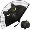 Cat Pattern Bamboo Folding Fan Japanese Style Women Lovely Cartoon Kitten Hand Fans Handheld Fan Crafts Home Decoration