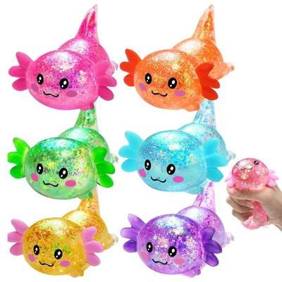 Salamander Squeeze Toy Stress Relief Glitter Salamander Sugar Ball Sensory Toy Decompression Flour Salamander Fidget Toy