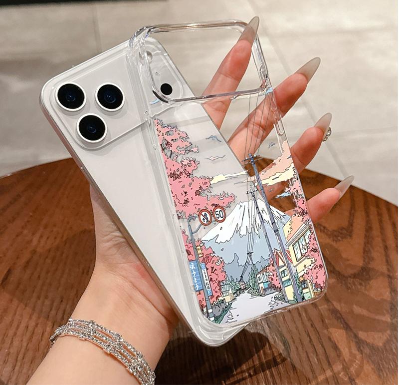 Landscape Scenery Magnetic Wireless Charge Case For iPhone 11 12 Pro Max 17 Air 16 16E Mini 7 8 Plus Clear Soft Cover