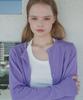 OPENING SUNSHINE Sheer Scallop Linen Cardigan Lavender