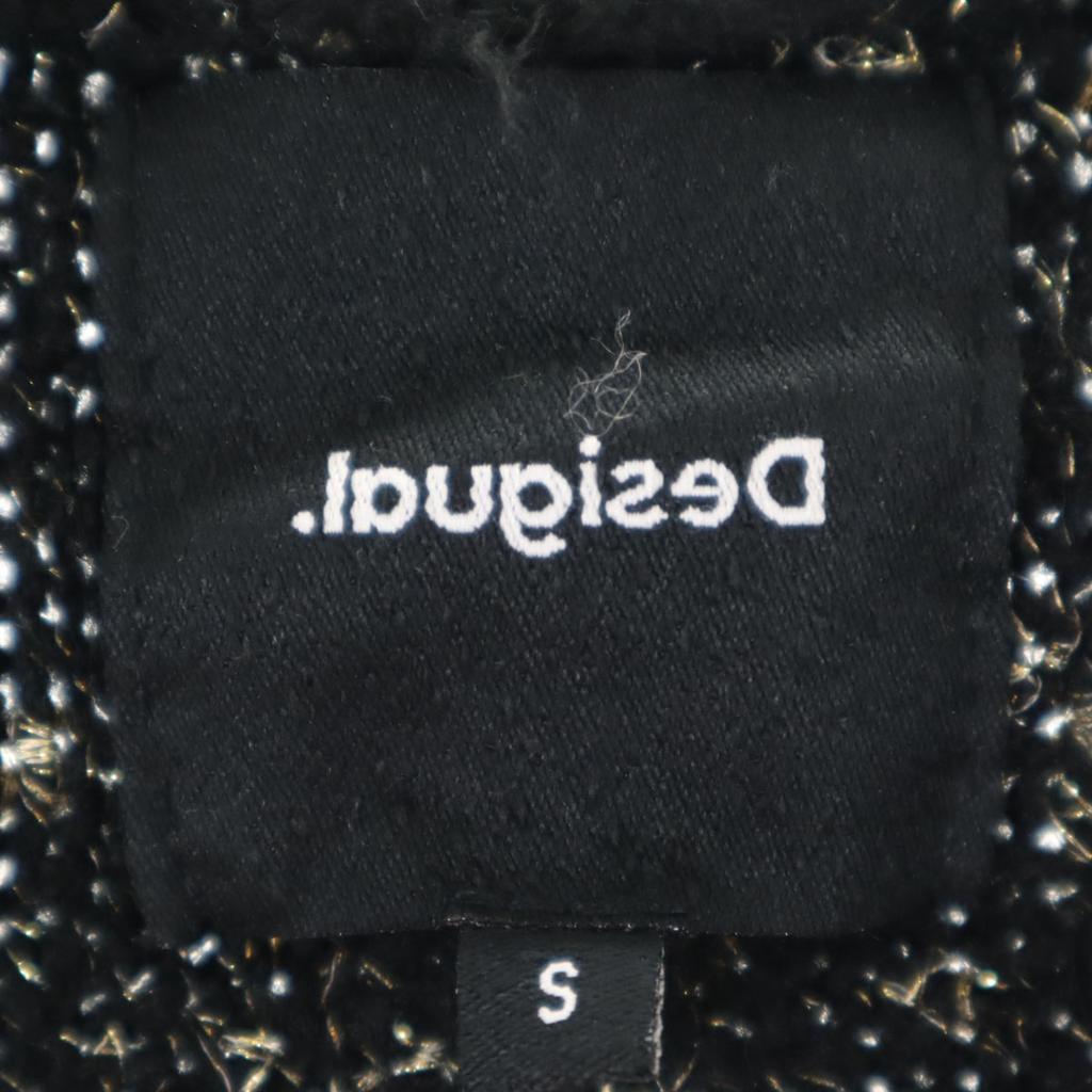 Desigual Long Sleeve Lame Long Knit Cardigan S Black Series Women Used