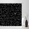 Cute Cat Shower Curtain Lovely Cartoon Funny Colorful Animal Pattern for Pet Kids Girls Fabric Bathroom Decor Curtains with Hook