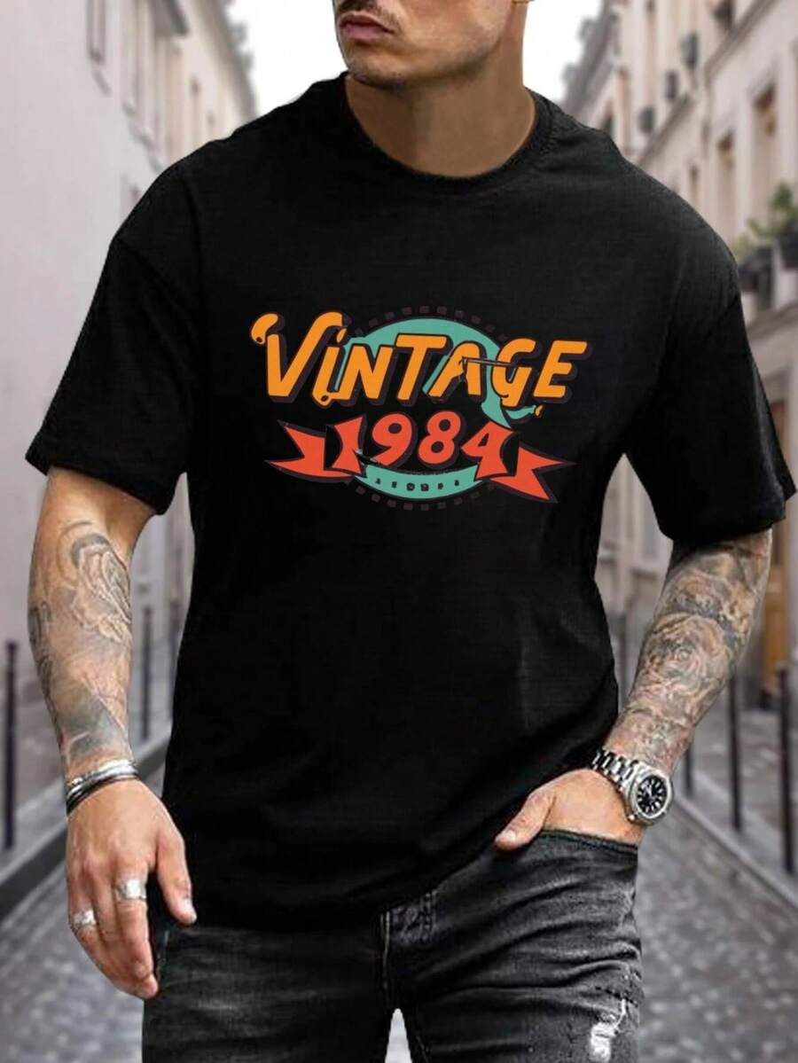 

Style Printed Unisex s T-Shirt, Casual Short-Sleeved Round Neck Top, Summer Street Style XL