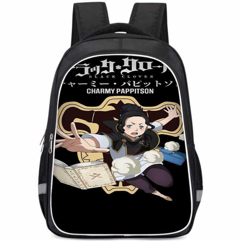 Černý čtyřlístek Velkokapacitní lehký školní batoh pro děti chlapce a dívky Oxfordová látka