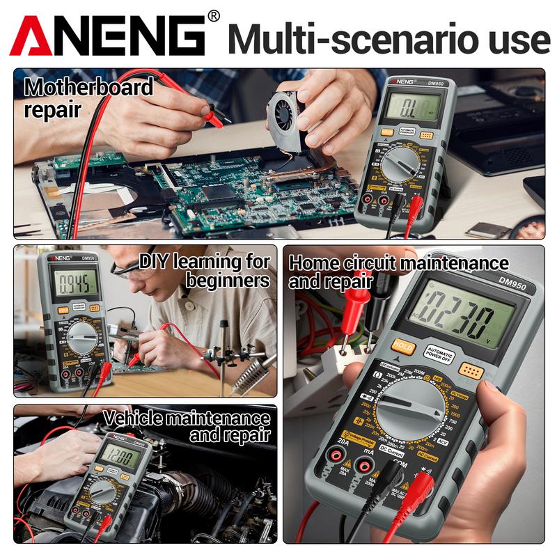 ANENG DM950 High-precision Multimeter AC/DC Ammeter Voltage Resistance Meter LCD Screen Ohmmeter Capacitance Transistor Test