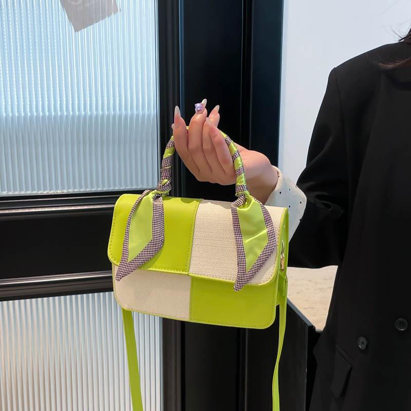 Womens Retro Colorblock Casual Small Square Crossbody Bag For Daily Commute