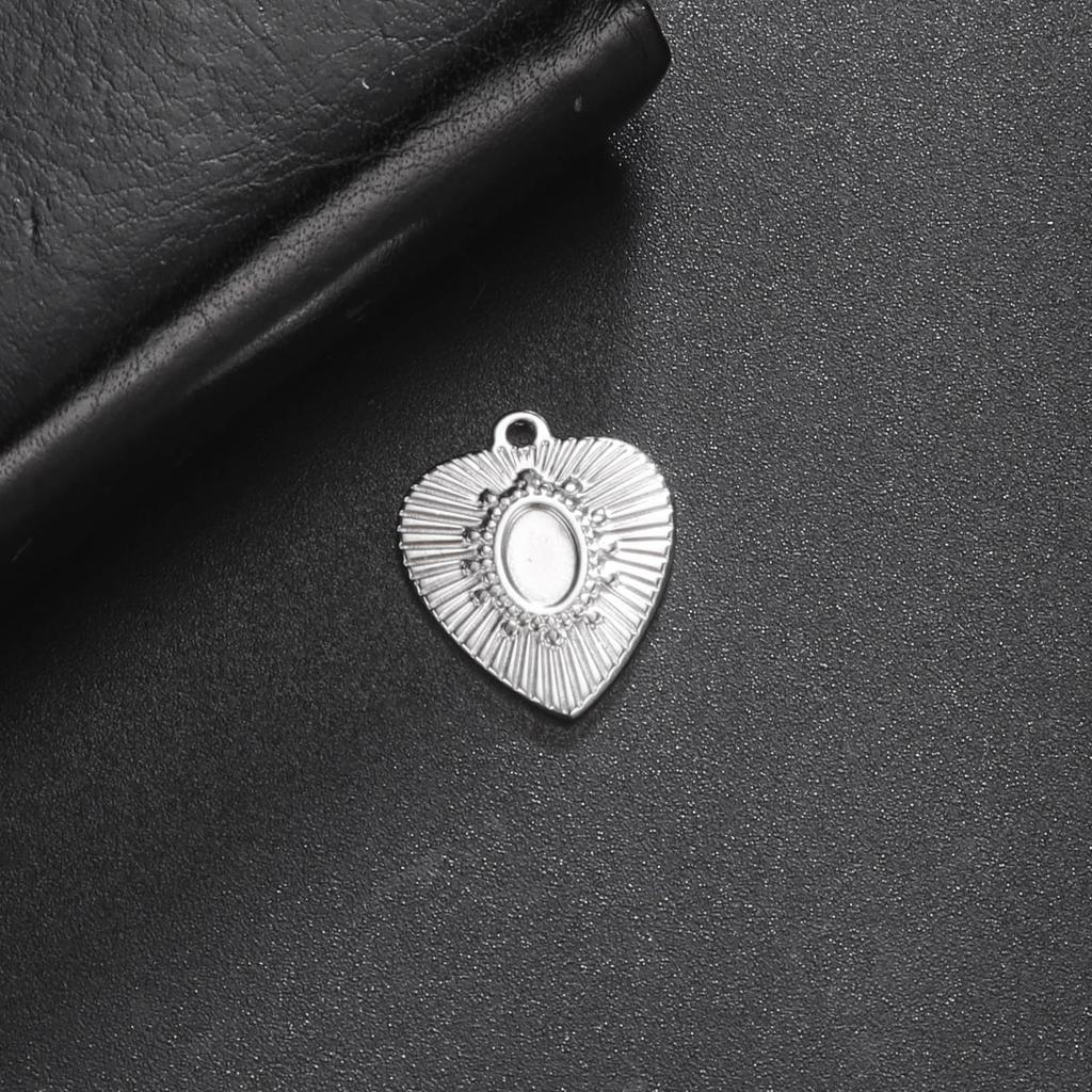 Teamer 5pcs/lot Love Heart Pendant Charms for Jewelry Making Stainless Steel Charms DIY Necklace Bracelet Accessories Supplies