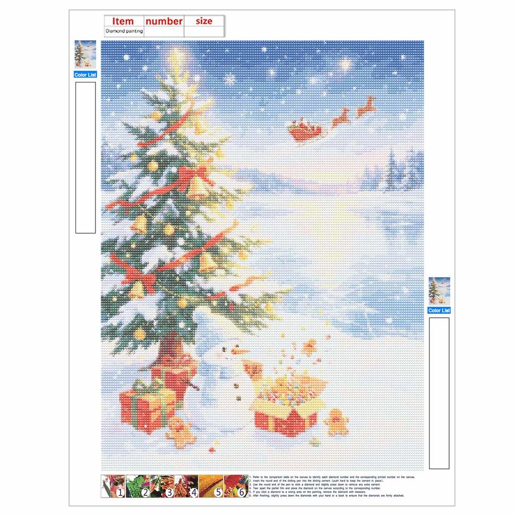 DIY 5D Diamond Painting Kit Christmas Tree Full Drill Rhinestone Art Canvas Relaxing Creative Craft for Home Wall Decor Gift