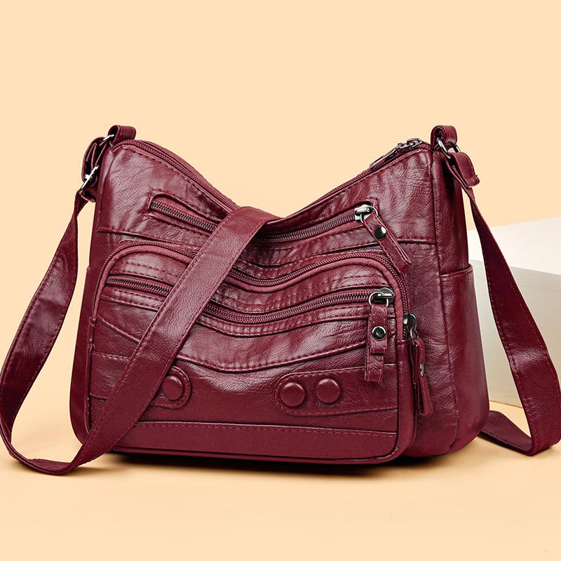 Middle-aged Women's New Style of Mother's Large Capacity Soft Leather Fashionable and Versatile Atmospheric