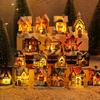 [PLUM]Decorations Village House Decor Xmas Lantern Decorative Resin House Collectible Buildings Figurine With LED Light