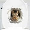3D Peeking Bunny Toilet Stickers, Cute Breaking Wall Rabbit Waterproof Removable Self-Adhesive