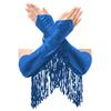 Adult Elbow Length Fingerless Gloves: Sparkling Sequined Tassel Design, Metallic Shiny Stage Opera Cosplay & Party Mittens