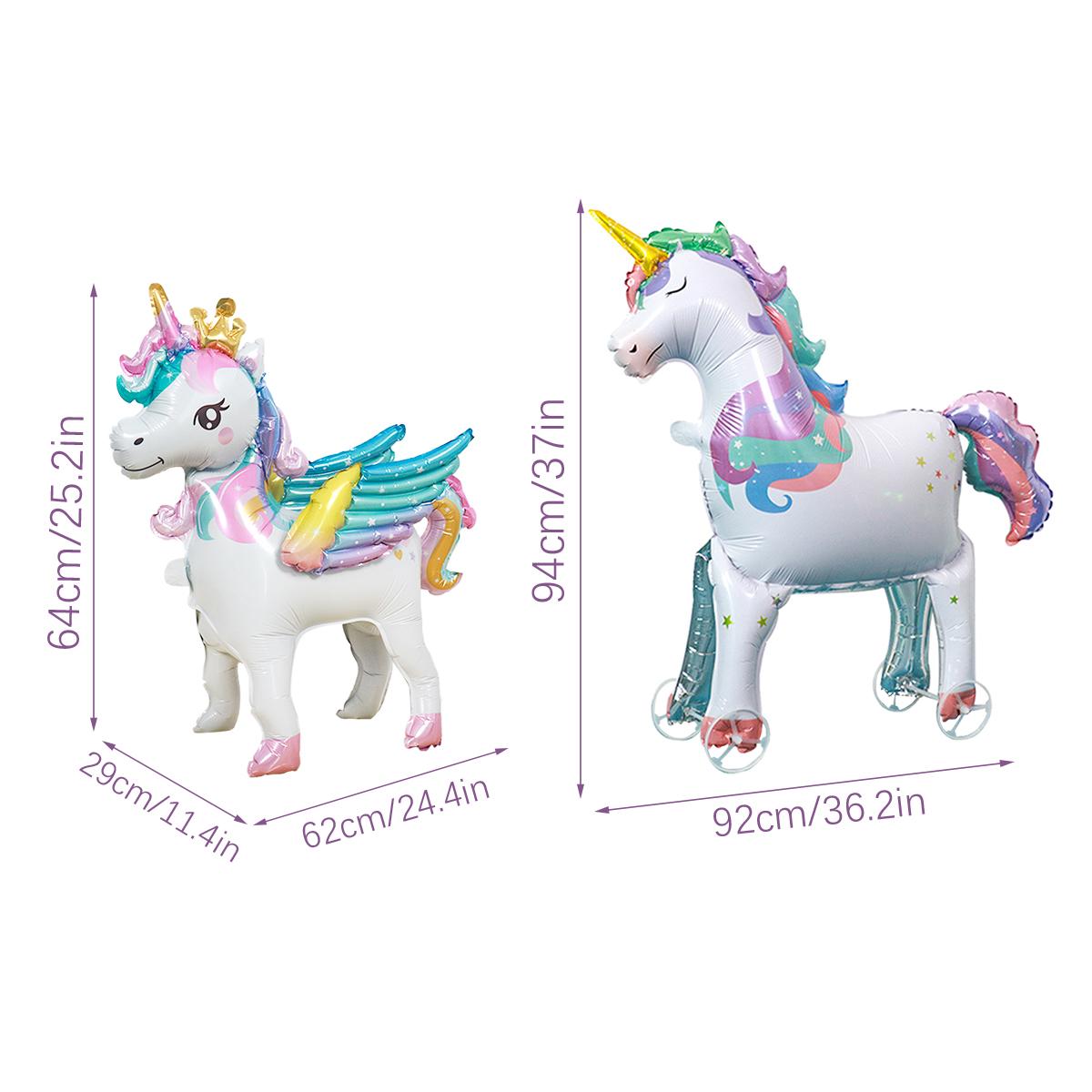 

Радужный единорог с крыльями и колесами, стоящий воздушный шар, тема единорога, вечеринка по случаю дня рождения, украшение на день рождения девочки Other