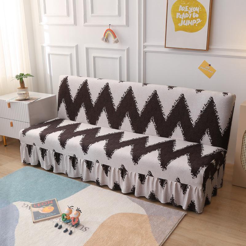Universal Anti-slip All-Season Skirted Sofa Bed Cover for Armless and Foldable Sofas