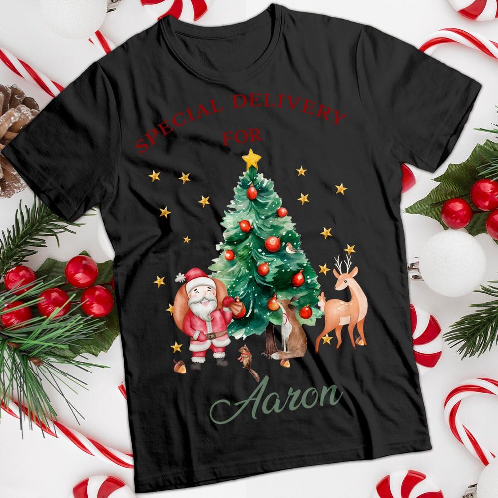 

Personalised Mens and Womens Christmas Tree With Reindeer T-Shirt Tee #MC XL