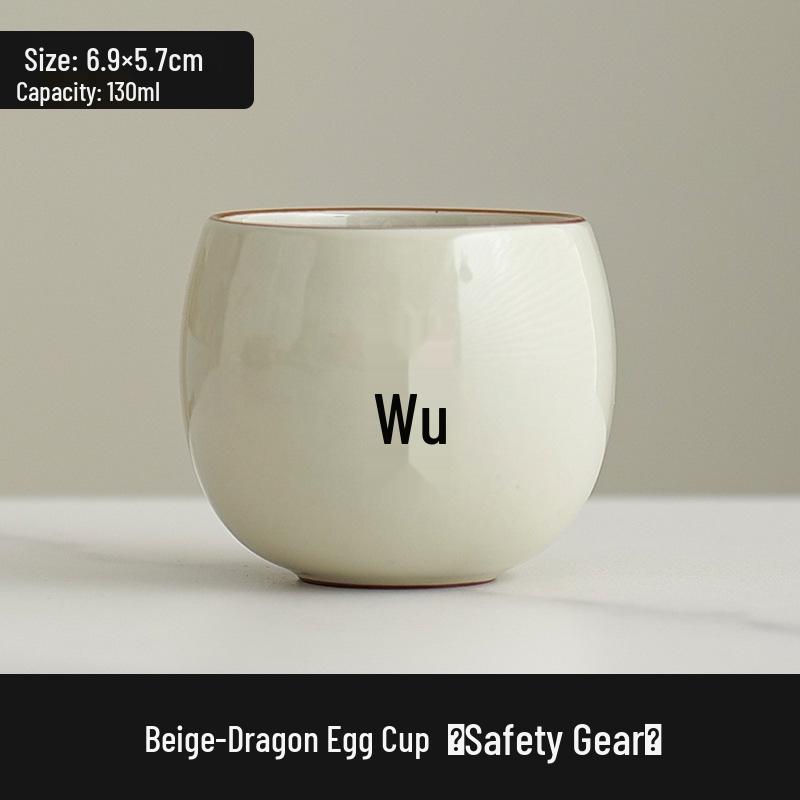 High-grade Ru Ware Personalized Ceramic Tea Cup with Hundred Family Surnames