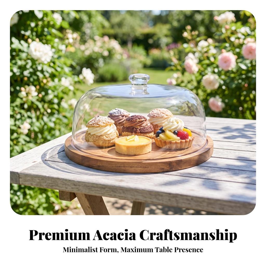 Transparent Cake Stand with Dome Lid | Dustproof, Holder Lid, for