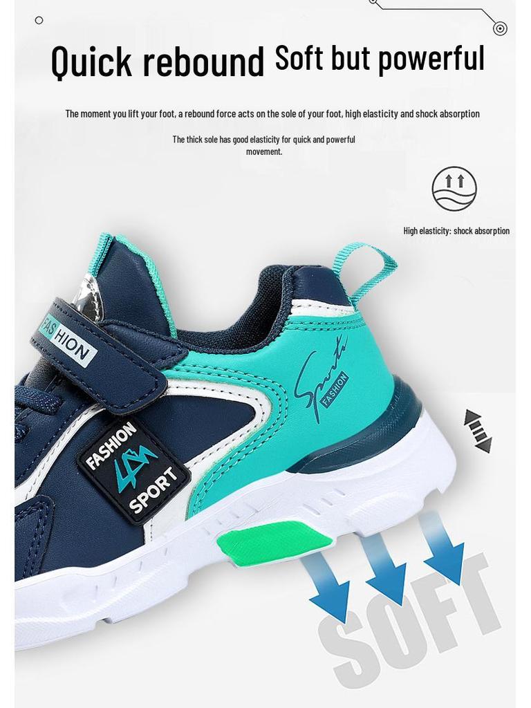 Children's Waterproof Leather Shoes - Boys' Non-Slip Sports Shoes for Spring & Autumn