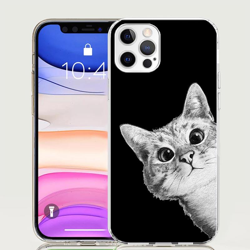 Cat Cute Kitten Cartoon Phone Case For iPhone 17 Air 16 15 Plus 11 14 Pro Max 13 Mini 12 7 8 + SE Pattern Art Customized Cover 1
