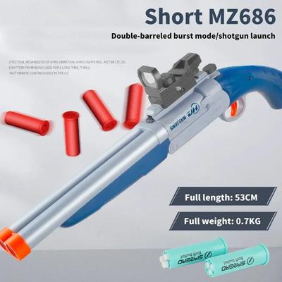 MZ686 Toy Gun Children'S Double-Barreled Burst Soft Bullet Gun Weapon for Shooting Toys for Boys Traumat Gun Machinegun Rifle