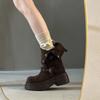 Skinny Versatile Short Boots Retro Martin Boots Women's New Season Suede Thick Heel Thick Bottom