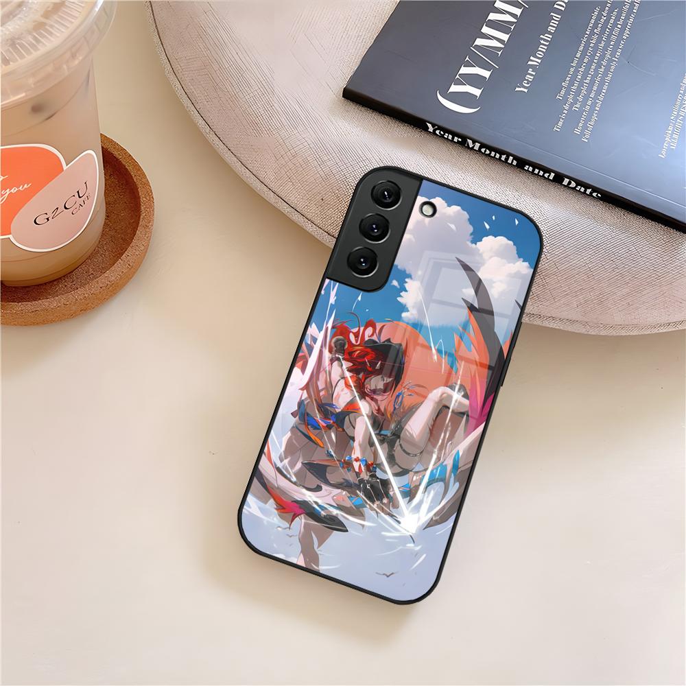 Genshin Impact Chasca Phone Case Glass For Samsung Galaxy S25 S23 S24 S21 S22 S20 Ultra Fe Plus A15 A14 Cover