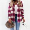 Plaid Women Shirt Autumn Loose Long Sleeve Single Breasted Pocket Female Retro Casual Lady Chemise