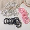 Candy Color Hair Rope Girl Telephone Wire Star Pattern  Elastic Hair Band Frosted Spiral Cord Rubber Hair Tie Stretch Headband