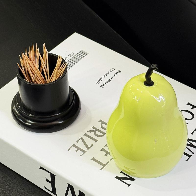 Apple Shape Toothpick Holders High Value Home Peace And Joy Ornaments, Floss Storage Jar Restaurant Decorative Ornaments