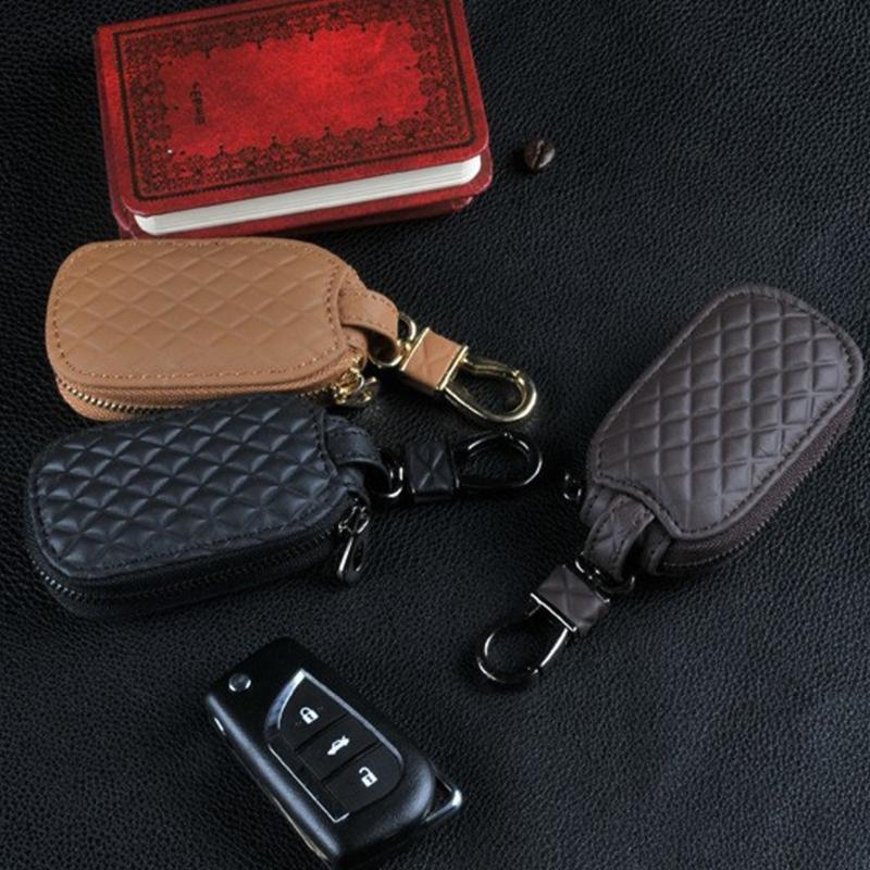 Multifunctional Keychain Wallet For Car Key Make Of Soft PU Leather Prevents Scratches On Key Fob Key Bag Organizer