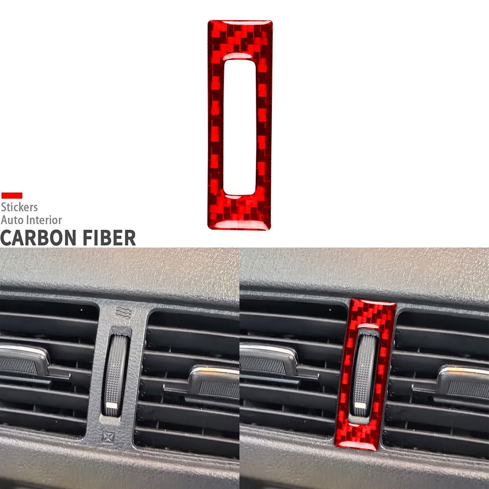 Red Carbon Fiber Interior Rear Air Vent Outlet Cover For Nissan Altima -2025