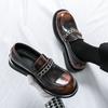 Fashion Luxury Brand Men's Spring Comfortable Thick Soled Banquet Oxford Shoes Fashionable Men's Round Toe Business Casual Leather Shoes