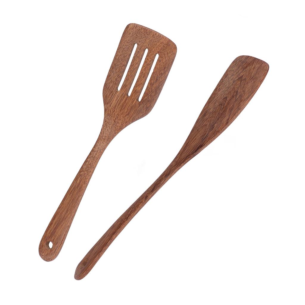 Natural Wood Spatula Long Handle Comfortable Easy To Clean Wood Spatula Kitchen Utensil for Cooking for Mixing for Filtering
